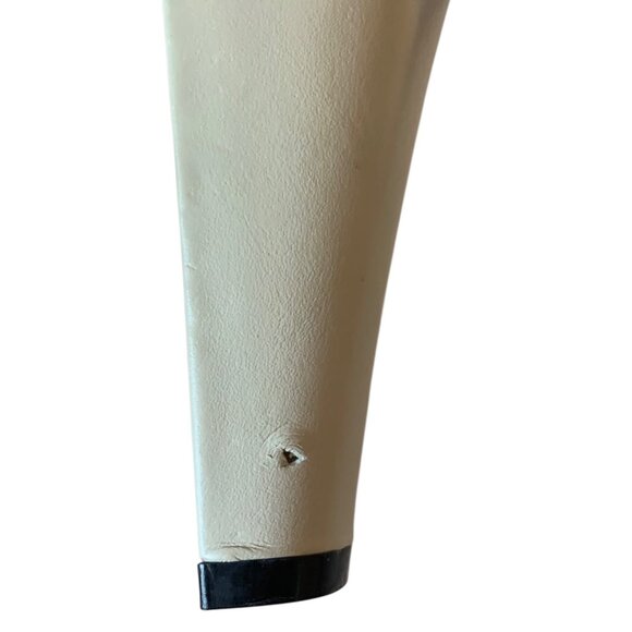 NEWPORT NEWS Solid Off-White Leather Square Toe Lined Ankle Boots NWOT 11M - Picture 8 of 9